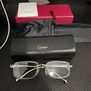 Cartier Silver Rimless Eyewear